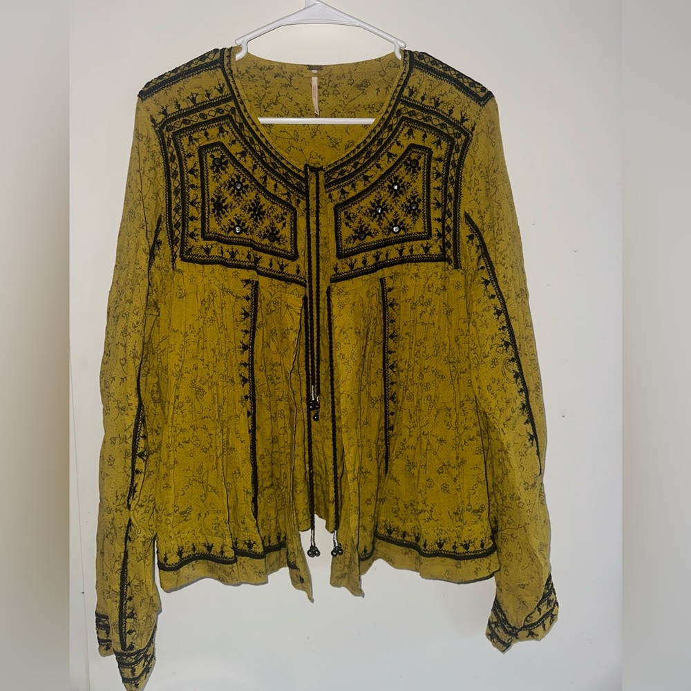 Free People Embroidered Cardigan